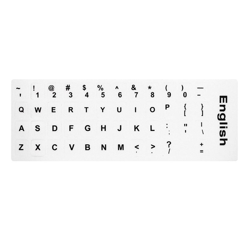 Toetsenbord Stickers Op Laptop Spanje/Engels/Russisch/Frans/Arabisch Toetsenbord Sticker Pvc 10 Tot 17Inch laptop Pc Sticker: English-white
