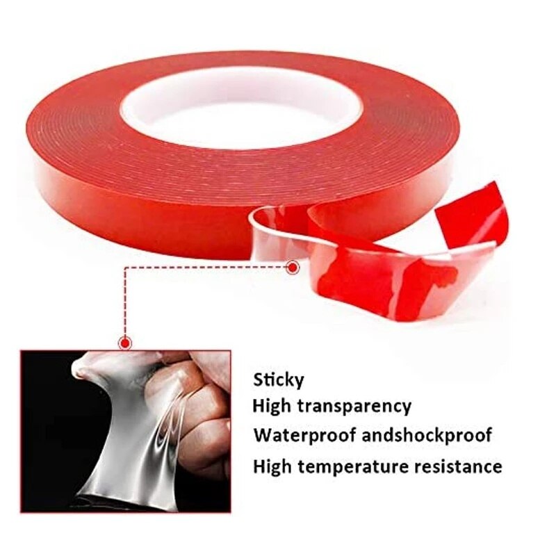 3M Breedte 8mm Dubbelzijdig Plakband Acryl Transparant Sterke Geen Sporen Sticker Voor Led Strip Auto Tablet plakband