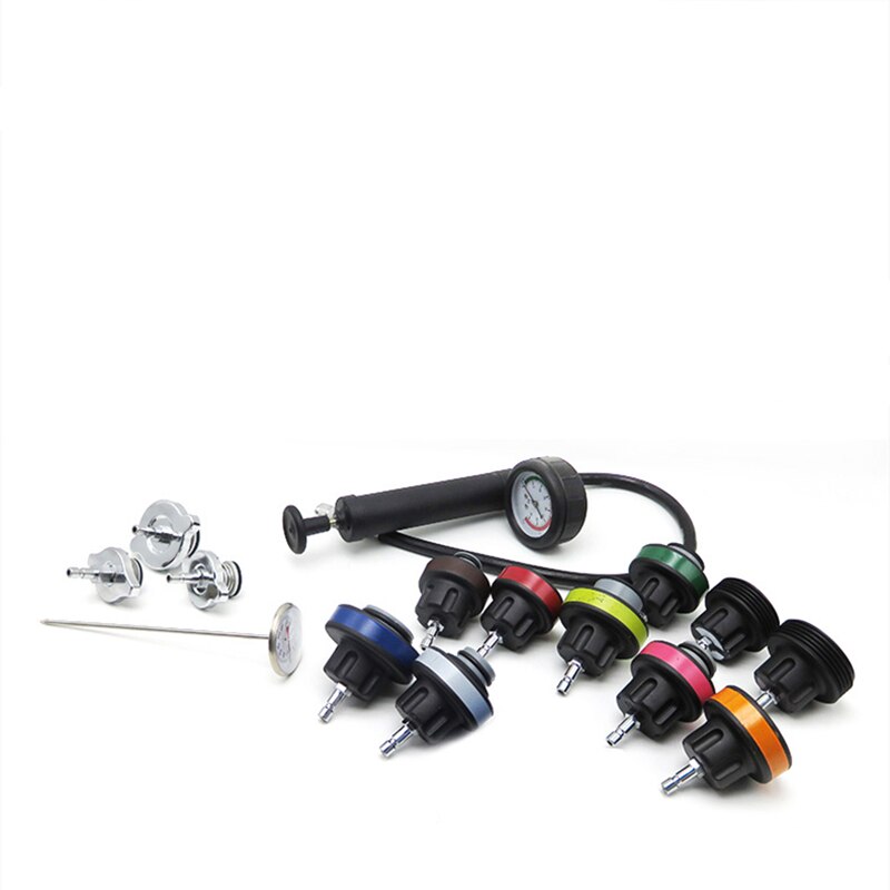 14pcs/set Radiator Pressure Compression Tester Car Repair Water Tank Accurate Easy To Use Cooling System Leak Detector