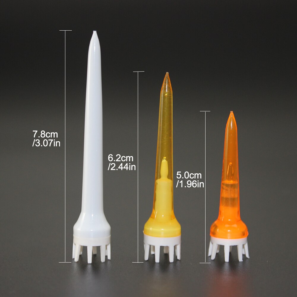 10 Teile/los Kunststoff Golf Abschläge 50mm/62mm/78mm-Reduzieren Reibung & Seite Dreh, mehr dauerhaft & Stabile Golf Kunststoff Abschläge (Zufällige Farben)
