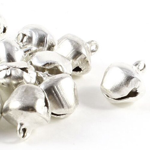 Lhbl 20 Pcs Kerst Jingle Bells 10 Mm Silver Tone