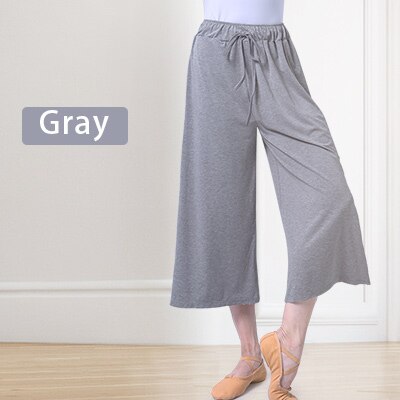 Calça feminina elástica para dança, pernas largas para yoga, dança, fitness, yoga, dança, fitness: gray / M height 150-160cm