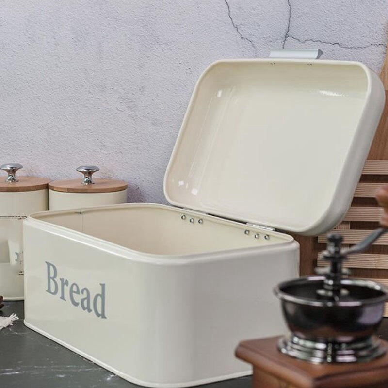 Vintage brødkasse skab jern snackboks desktop efterbehandling støvtæt opbevaringsboks opbevaringsbeholder mad køkken køkkenhylde indretning