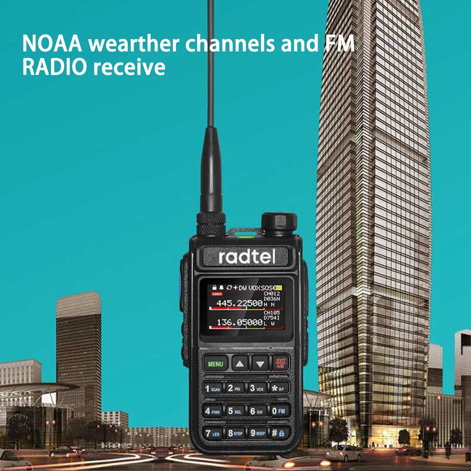 Radtel RT-890 Vollband-Amateurfunk 2-Wege-Radio 999CH Walkie Talkie AM Air Aviation Band Farbscanner Marine NOAA Scan