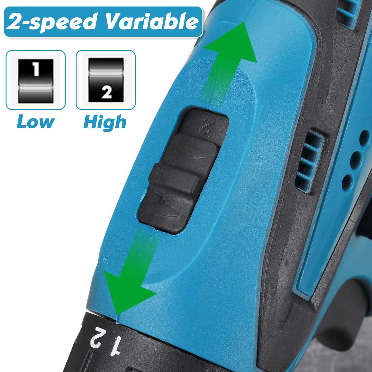 Wolike 2 IN 1 Electric Polishing Machine Car Polisher Rechargeable Grinding Machine Electric Drill Power Tools with 2 Battery