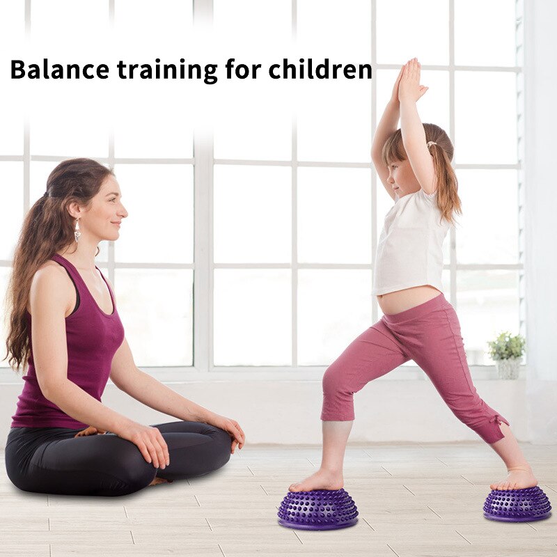 Yoga Ball Inflatable Massage Point Half Fit Ball Balance Trainer Stabilizer GYM Pilates Fitness Balancing Ball Kid Game Exercise