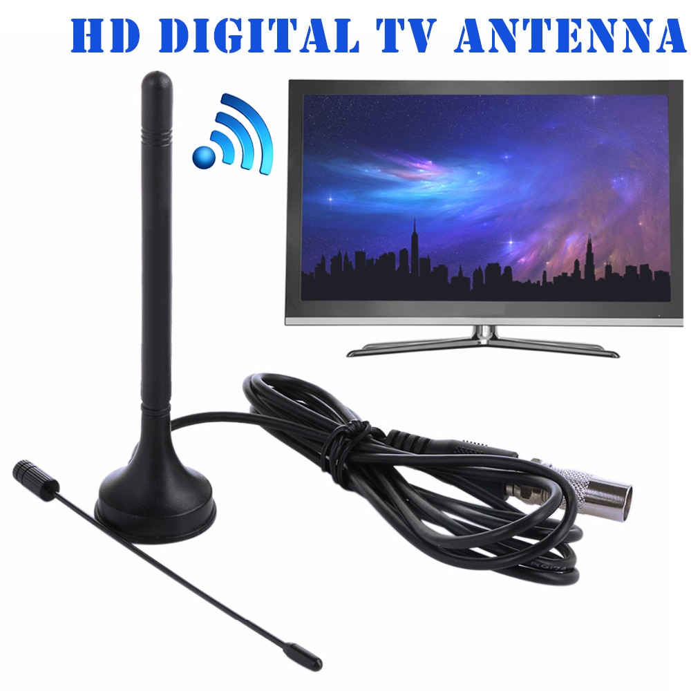 Universal Indoor HD Digital Dual DTA-180 TV Aerial Mini Antenna Portable Magnetic Base H-best