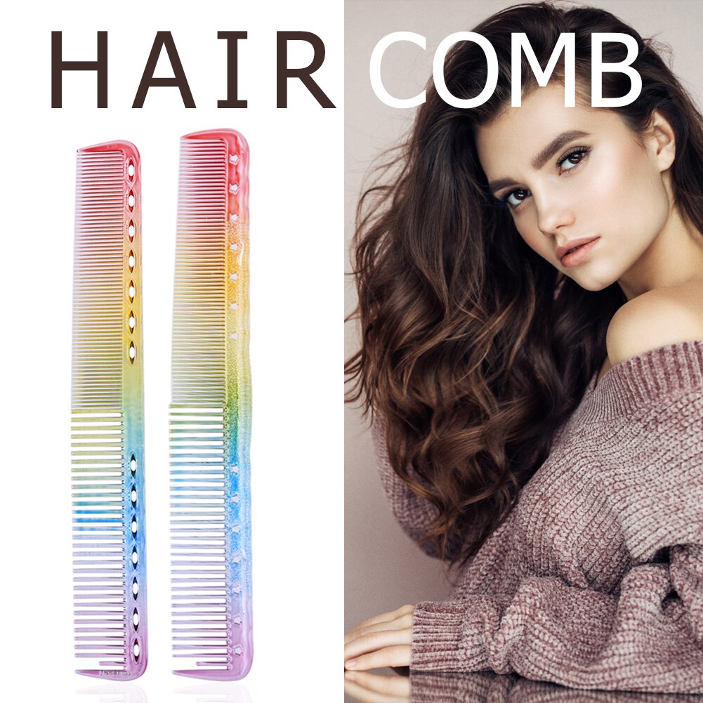 Anti-Statische Regenboog Kam Haarborstel Dubbele Hoofd Verstrikt Kam Hair Styling Tool