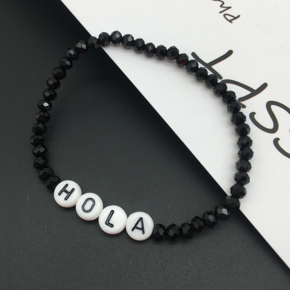 OMY buchstaben perlen Armbinde für frauen neue bunte worte namen armbänder der frauen mädchen FROHE Weihnachten: HOLA