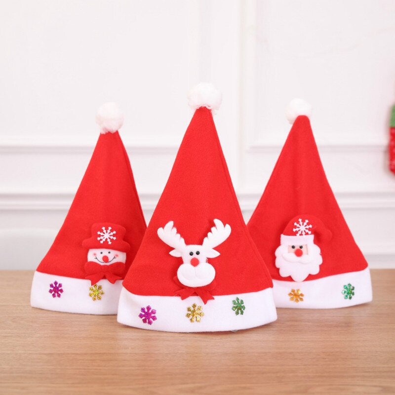1 pièces bonhomme de neige père noël Elk noël chapeaux fête pour bébé adulte père noël chapeaux nouvel an décoration enfants fête fournitures