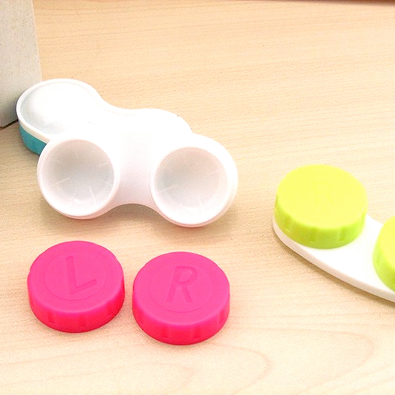 Pocket Portable Mini Contact Lens Case Easy Carry Make Up Beauty Pupil Storage Box Mirror Container Travel Kit Cute Containers