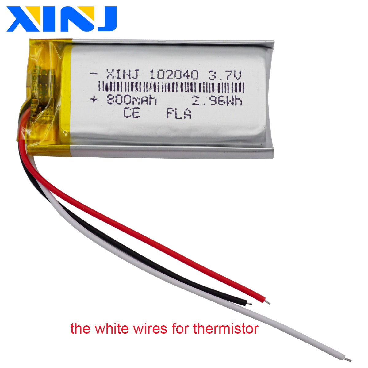 3.7V 800mAh 2.96Wh litowo-polimerowy akumulator Li bateria Lipo 102040 termistor 3 przewody do kamery samochodowej DashCam GPS rejestrator jazdy