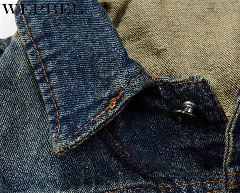 WEPBEL automne Vintage rétro Punk Cowboy hommes sans manches déchiré jean gilet Denim gilets noir Badge moto gilet