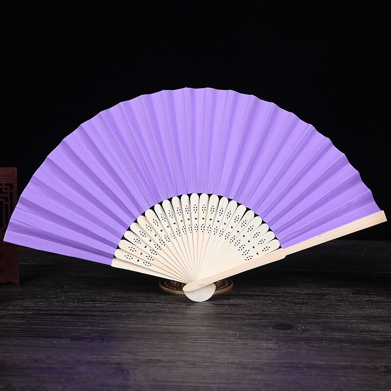 10 Pcs / Lot Pattern Folding Dance Paper Hand Fan Wedding Party DIY Favors: purple