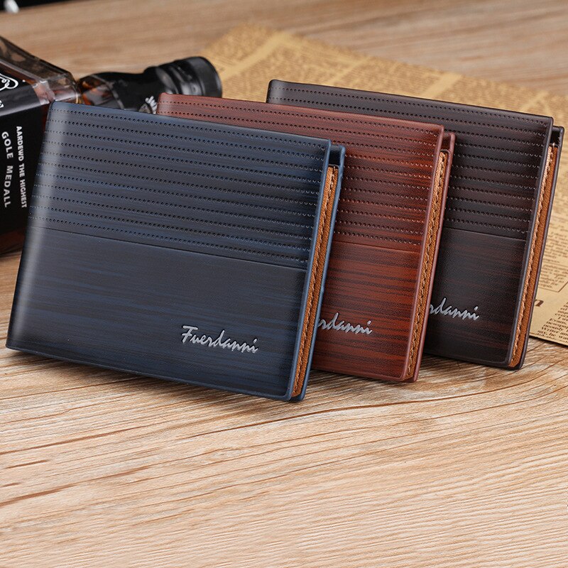 wallet Short vertical Male Coin Purse casual multi-function card Holders bag zipper buckle triangle folding