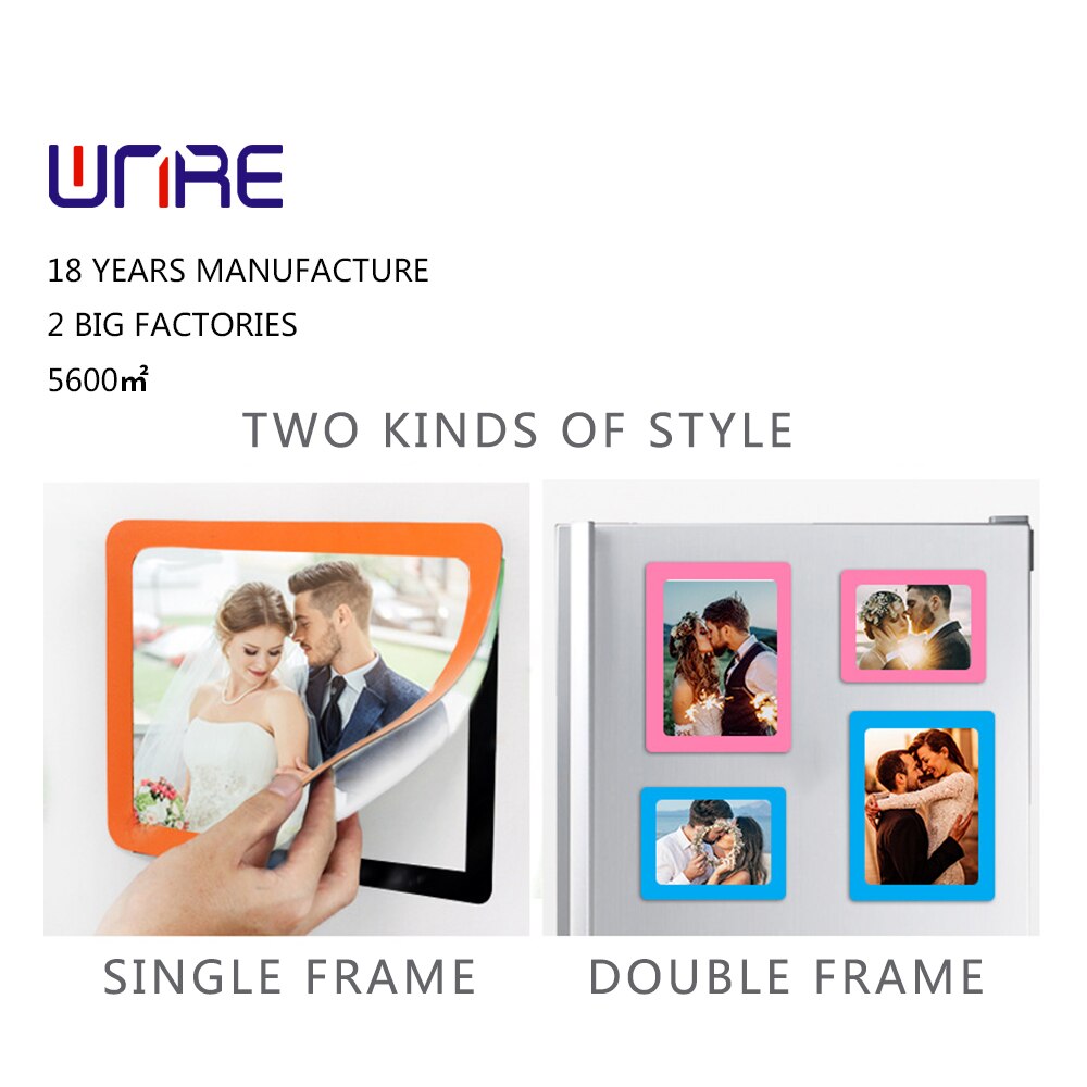 Magnetic Picture Frame Rubber Magnetic PVC Single-Layer And Double-Layer DIY Color Picture Frame Household Refrigerator Stickers