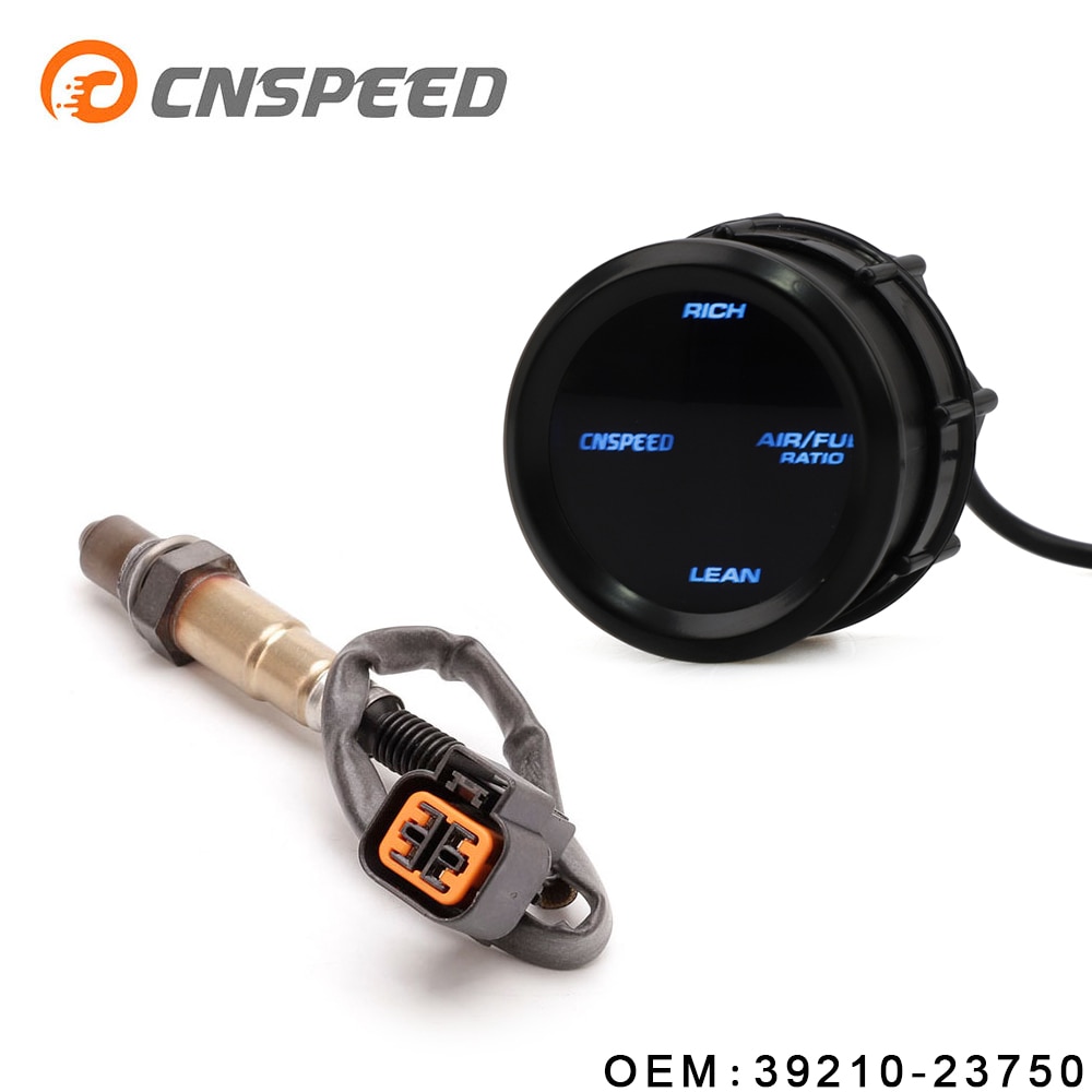 Blue LED 12V Air Fuel Ratio Gauge Analog Air Fuel 2" 52mm Car Meter LED Display with Narrowband O2 Oxygen Sensor REAR LOWER: OEM 39210-23750