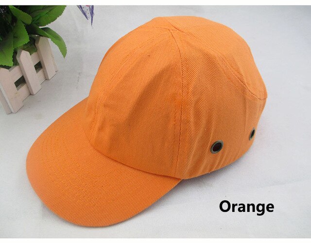 Bump Cap Work Safety Helmet Baseball Hat Style Protective Safety Hard Hat Work Wear Security Head Protection Side 4 Holes: Orange