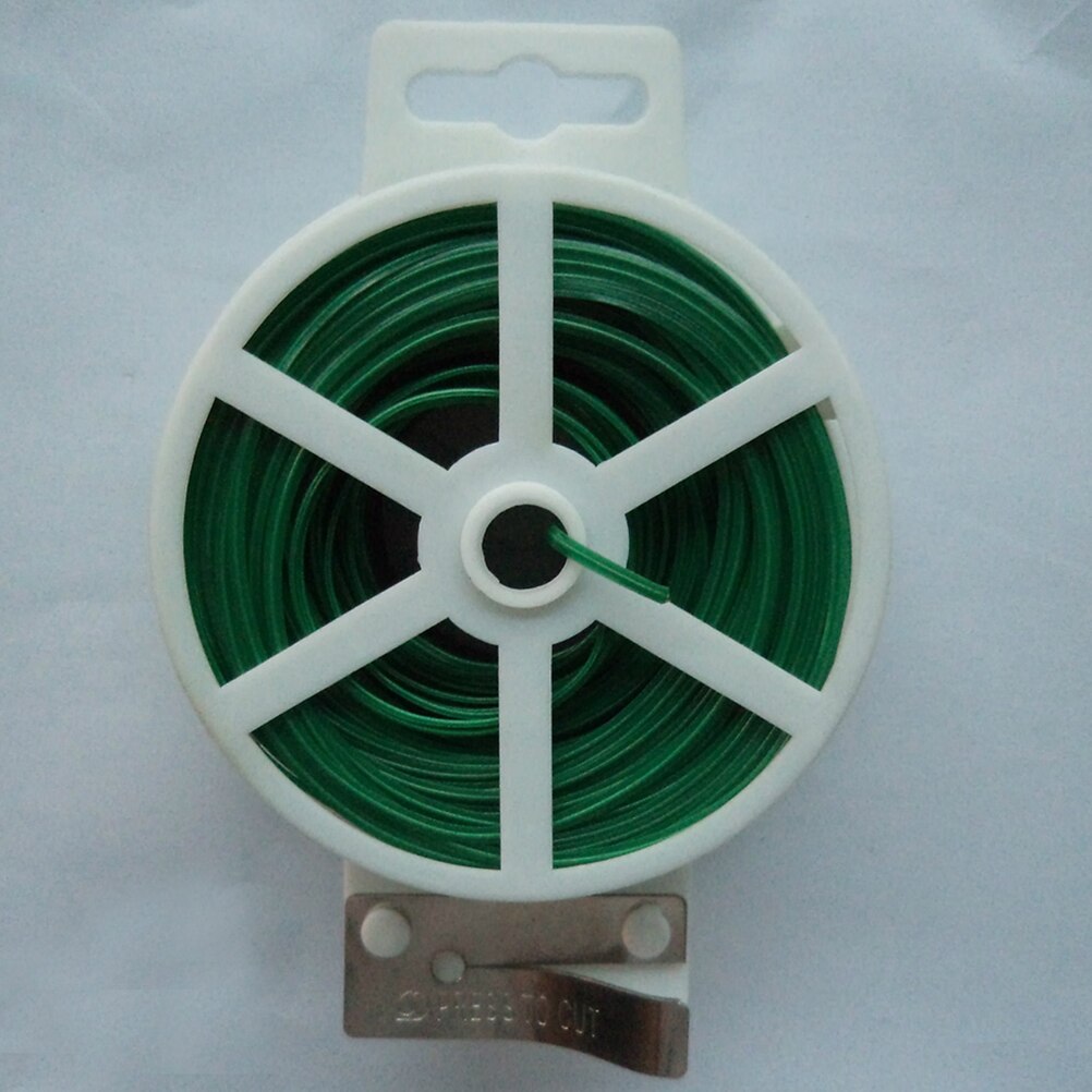 100 M Tuin Twist Tie Wire Cable Reel Met Cutter Tuinieren Plant Bush Bloem