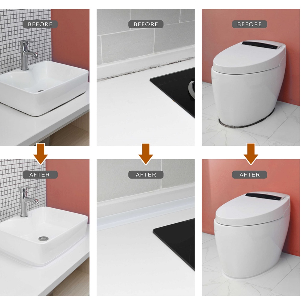 Waterproof Self Adhesive PVC Sealant Tape for Bathtub Toilet Sink Countertop Shower Tile Bathroom Kitchen Leak Proof Durable Cau