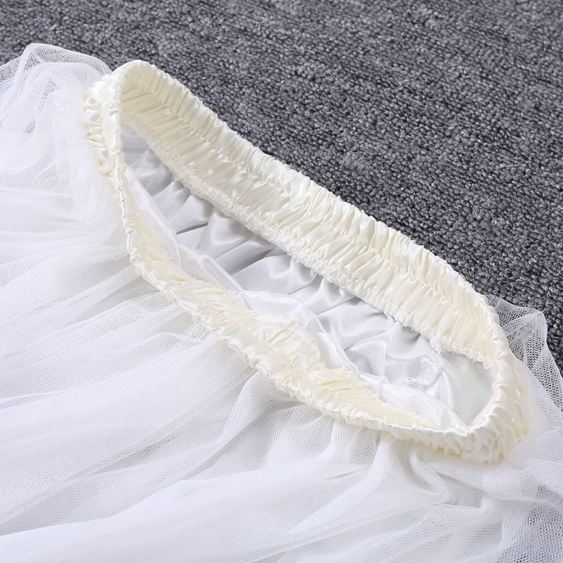 Jupe Tutu mi-longue plissée en Tulle pour femmes, taille haute, trois couches, maille transparente, couleur bonbon, douce, couleur unie, robe balançoire, ample, 80CM