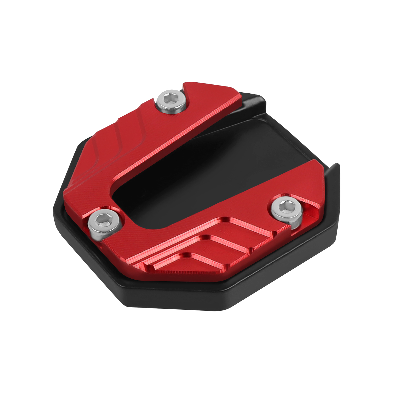 Accessori moto Scooter universali piastra di prolunga per cavalletto CNC supporto laterale per piede supporto Base antiscivolo cuscinetto ingranditore: Rosso