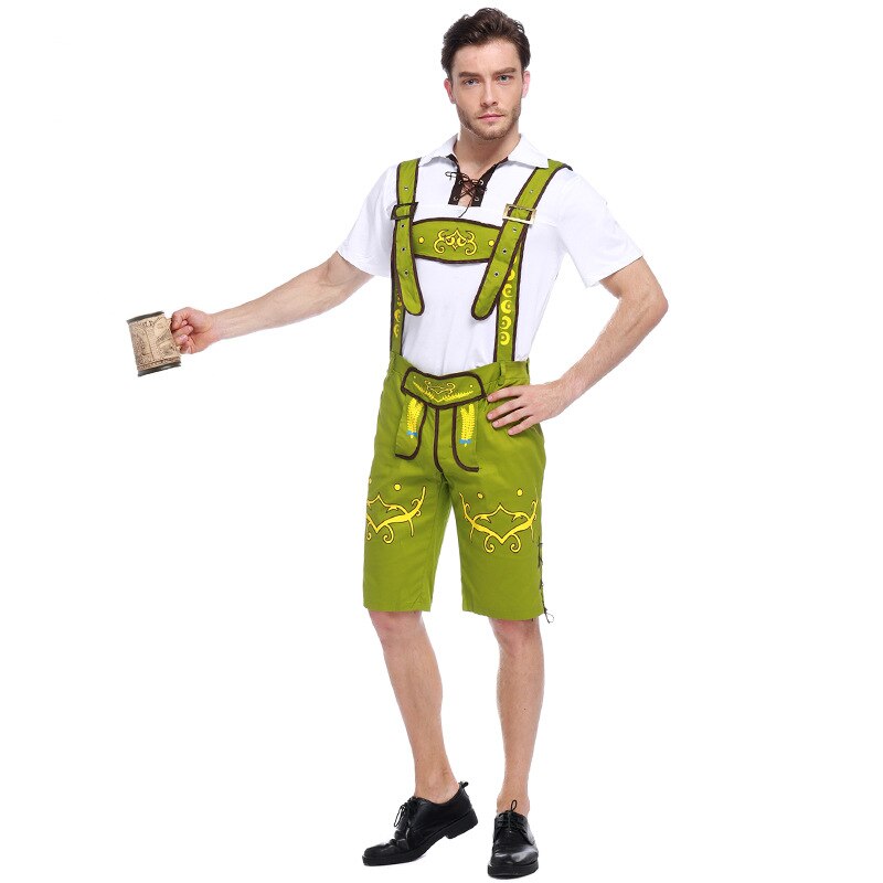 Str m -2xl voksen mann oktoberfest kostyme tysk bayersk øl kostyme bar servitør uniform