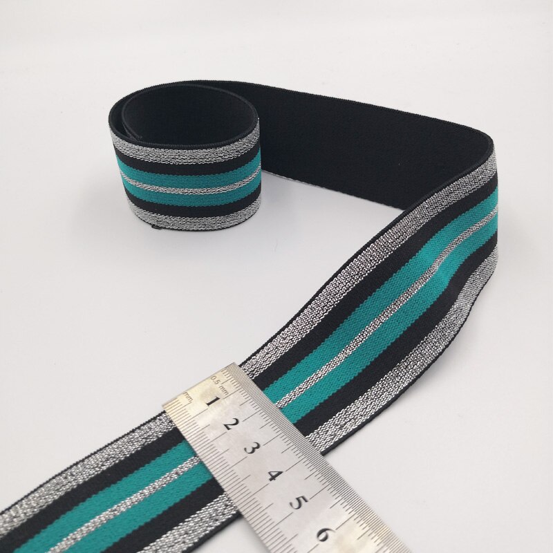 1M Elastic Bands 4cm Wide Grain Trousers Elastic Ribbon Waistband Colorful Stripe Rubber Band 40mm Webbing Bags Sewing Cloth: 3