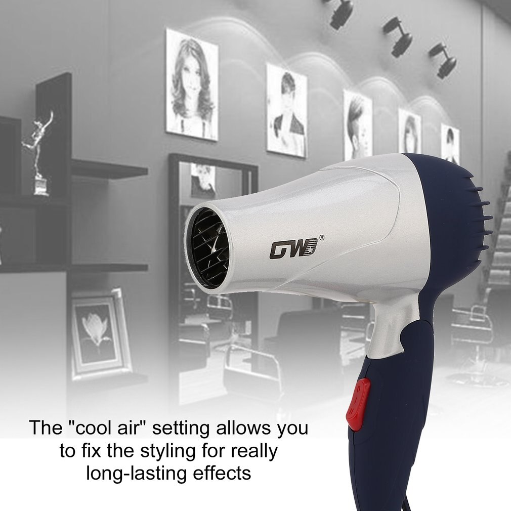 Mini Portable Foldable Handle Compact 1500W Hair Dryer Blow Dryer Wind Low Noise Long Life for Outdoor Travel