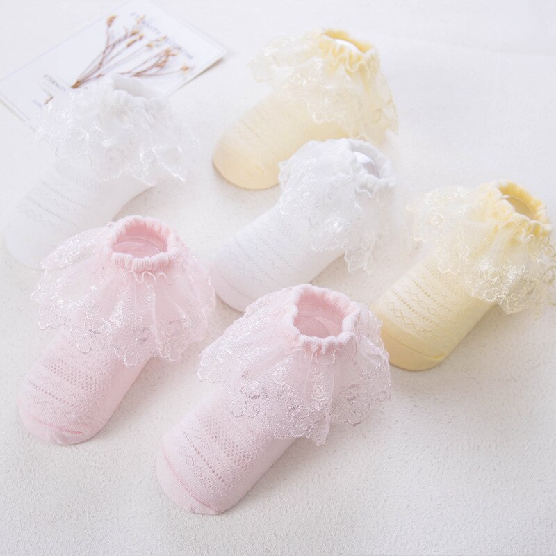 Autumn Toddler Baby Girl Socks Lace Sweet Princess Socks Solid Pure Baby Girl Stuff