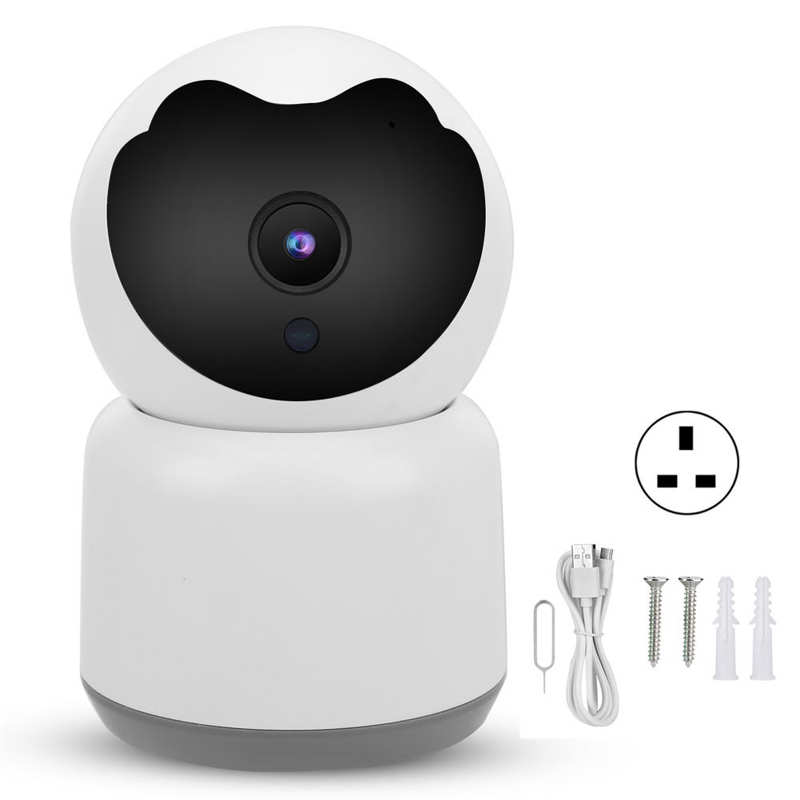 Smart Security Camera 3MP 2.4G WiFi Pan/Tilt IR LED AI Human Motion Detection Indoor Cam for TUYA 100-240V: UK