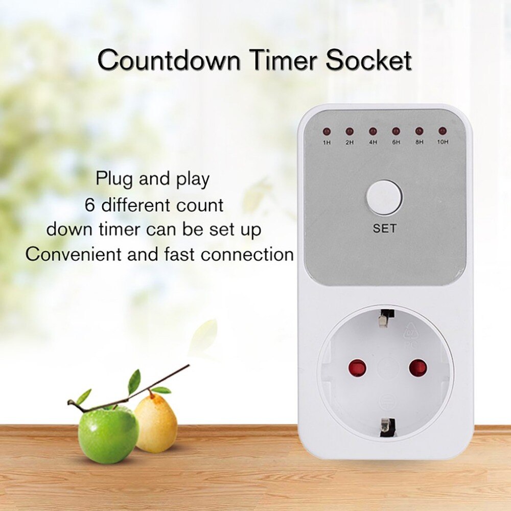 Mini LED 230V 16A 1 h-10 h Countdown Timer Schakelaar Stopcontact Plug-in Tijd Controle voor Keuken Elektrisch Apparaat EU Plug