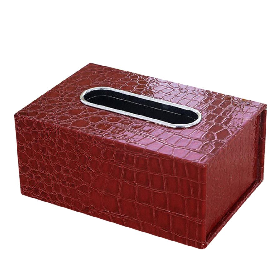 Leather Tissue Box European Napkin Tray Boxes Medium Leather Car Tissue Box Holder Box Case Pouch Table Tissue Holder: 18