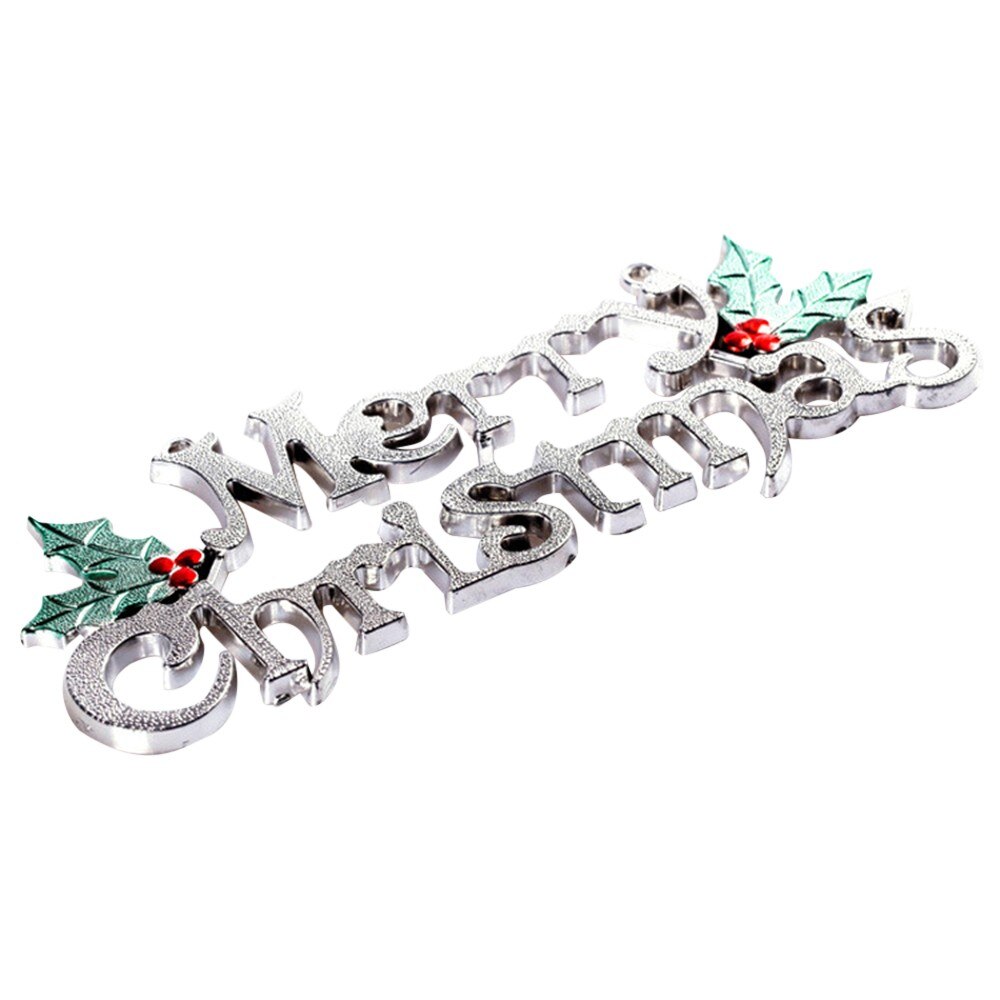 14cm Kerstboom Decoratie Glanzend Merry Brief Kaart voor Xmas Opknoping Ornament Jaar Decoratie 9.27: Default Title