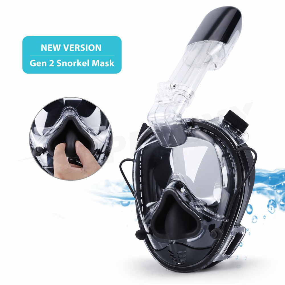 SOFT NOSE Diving Mask upgraded Full Face Scuba Mask One-piece Gasbag Anti-fog Snorkeling Mask for Kids Adults