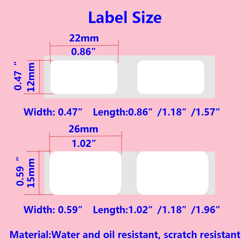 D30 Thermal Label printer Paper Phom Mini Supermarket Price sticker Paper Waterproof Anti-Oil Pure Color Scratch-Resistant