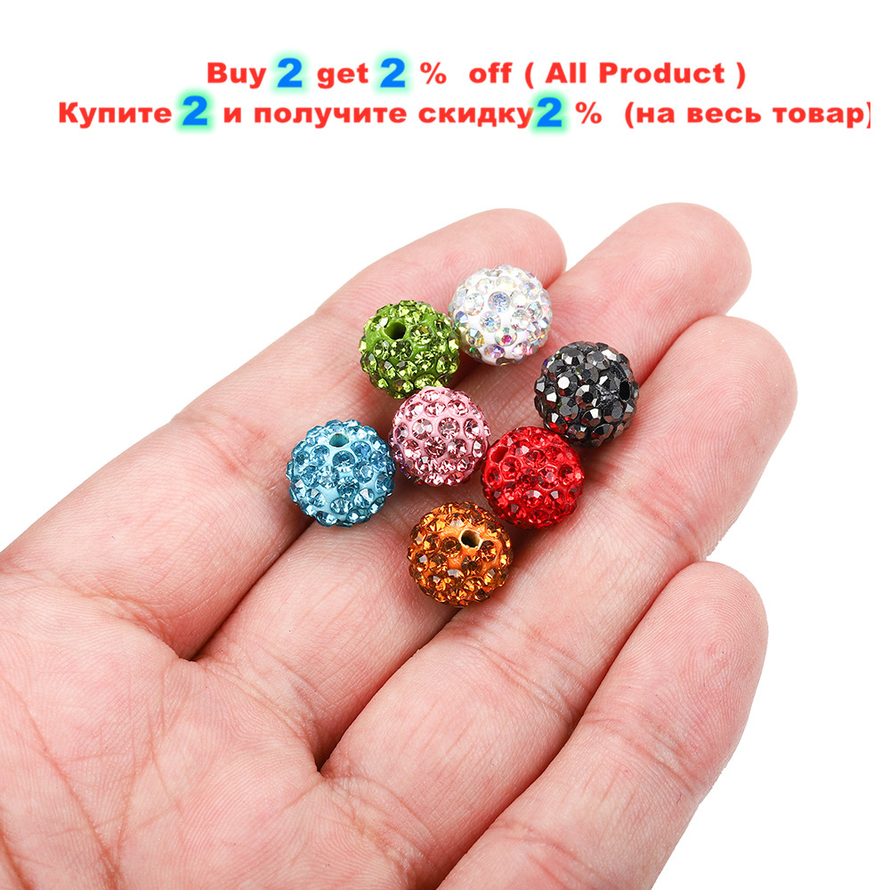 10Pcs 10Mm Disco Ball Ronde Kristallen Steentjes Losse Spacer Charm Kralen Voor Diy Sieraden Maken Accessoires