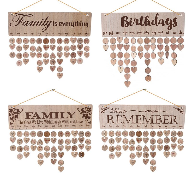 Holz kalender geburtstag Party dekoration anhänger manuell hängen handeln handwerk