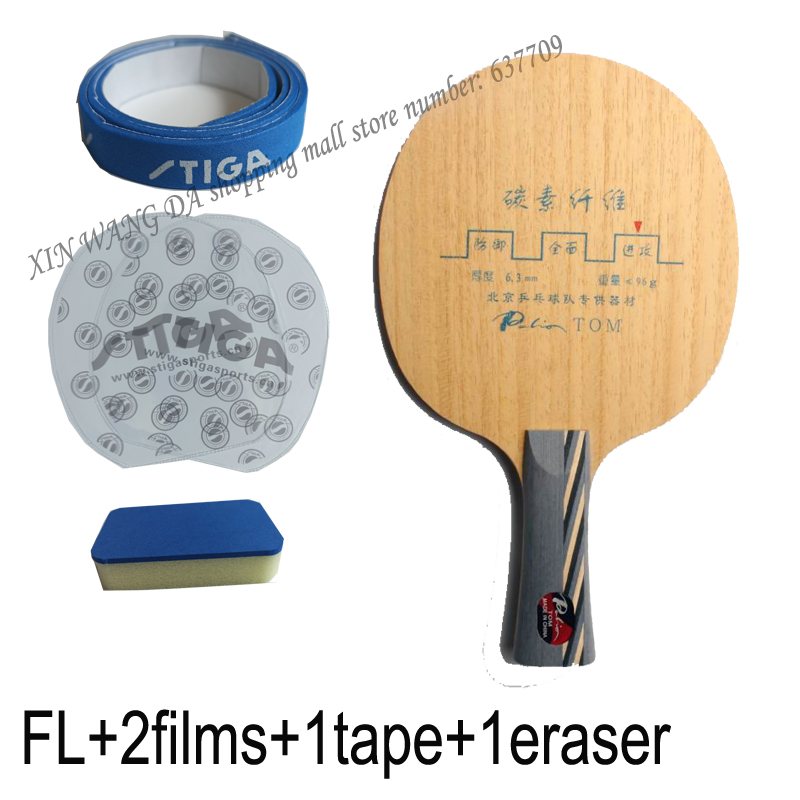 Palio TOM table tennis blade 5 pure wood+ 4 carbon fast attack with loop good in control suit for player ping pon: TOM FL eraser