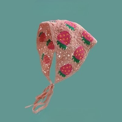 White Woven Floral Lace Hair Scarf Wraps Women Retro Triangle Headscarf Hat Travel Photo Headband Hair Accessories