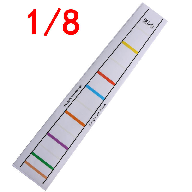 Pegatinas de diapasón para Cello, pegatinas de posición de paso, pegamento incoloro, pegatinas de escala de entrenamiento, 1 unidad: 1 8