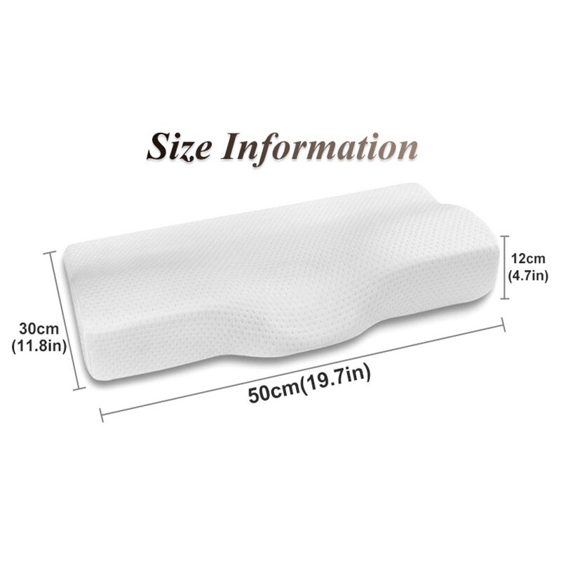 Neck Protection Memory Foam Pillow High Low Curve For Supine Lateral Slow Rebound Anti-Snore Four Seasons General Pillow 50*30CM