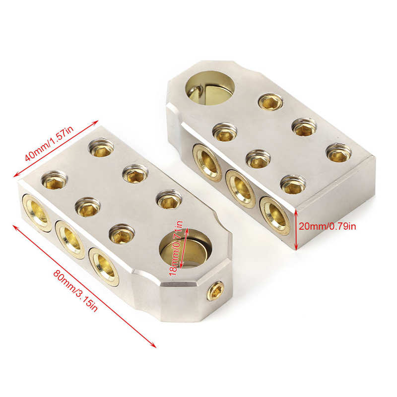 Zinc Alloy Battery Chuck Pair Battery Terminals Kit Positive Negative Auto Battery Clamps Pile with M8/M10 Wrench Battery Chuck