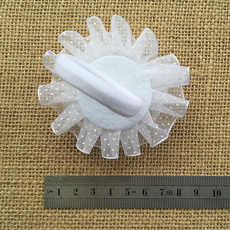 2pcs Cute Yarn ruffle Ellegant Ribbon Flowers rosettes Scrunchy gum for Elastic Hair Band Girls Headwear rubber bands