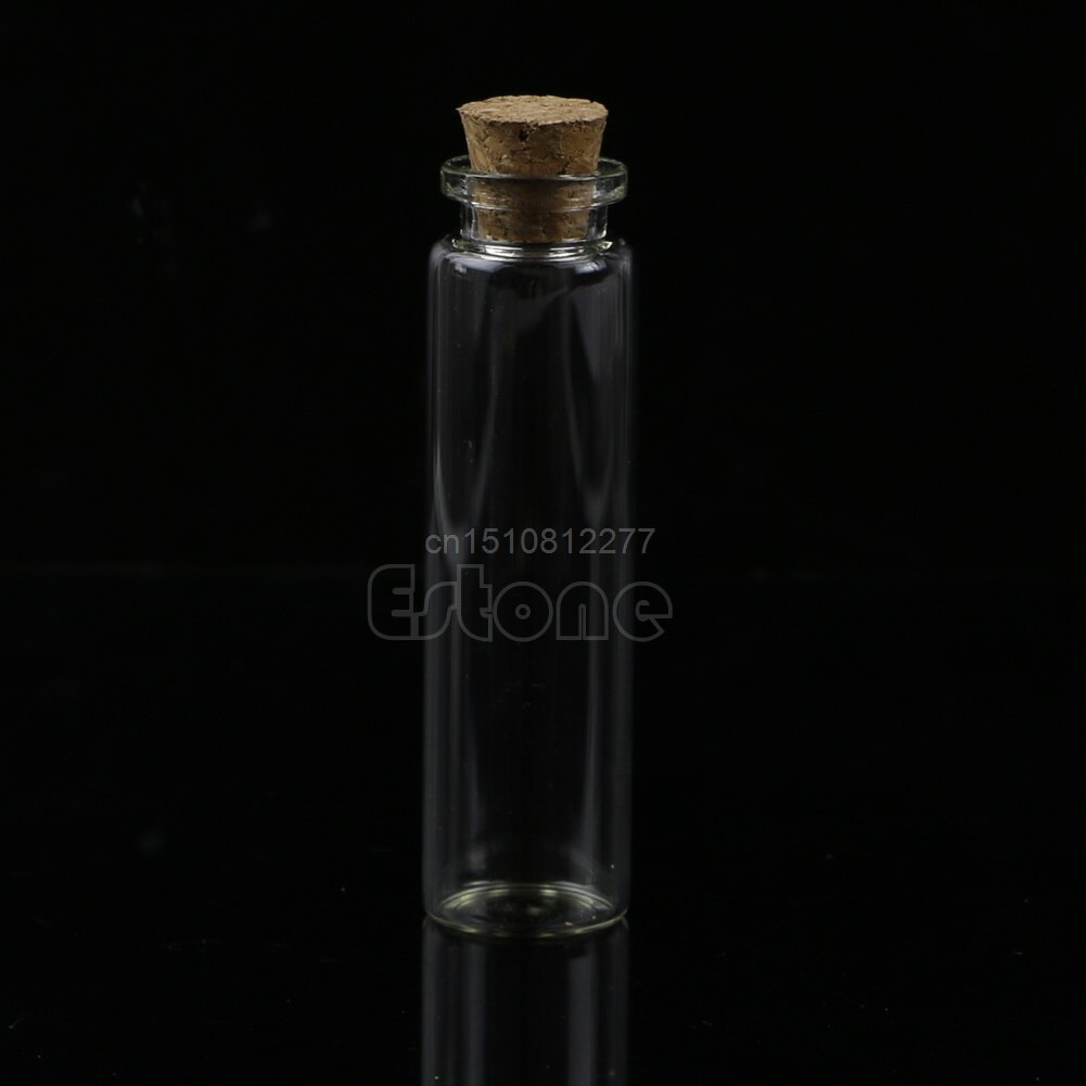 30Pcs 20mL Mini Small Tiny Clear Cork Stopper Glass Bottles Vials Grocery D15
