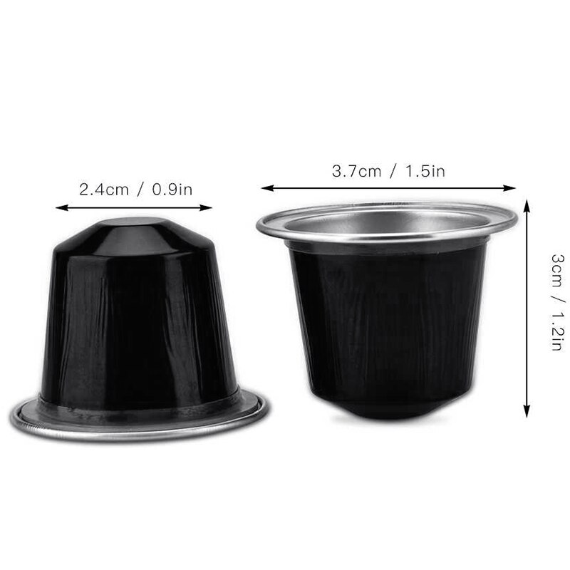 50setzt Nachfüllbare Kaffee Kapseln Tasse Einweg Kaffee Kapseln Verpackung Cafe Liefert für Nespresso Schwarz