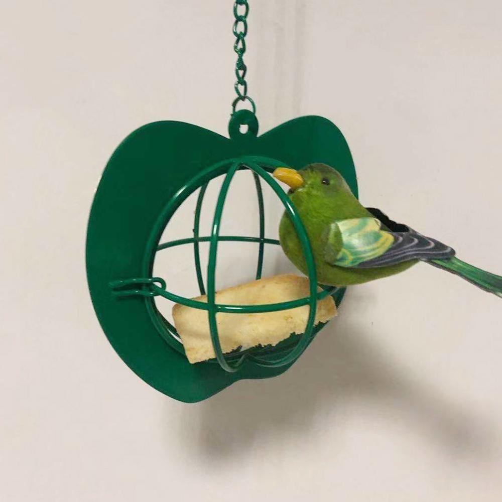Bird Feeders Hanging Metal Iron Apple Bird Feeder Cage Ball Seed Feeder