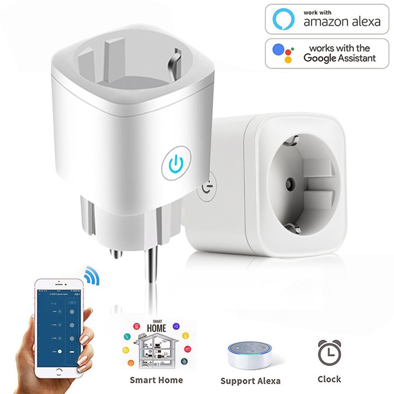 Tuya Smart Life APP 16A EU Standard WiFi Smart Plug Smart Socket Remote Voice Control Works With Google Home Alexa Smart Home