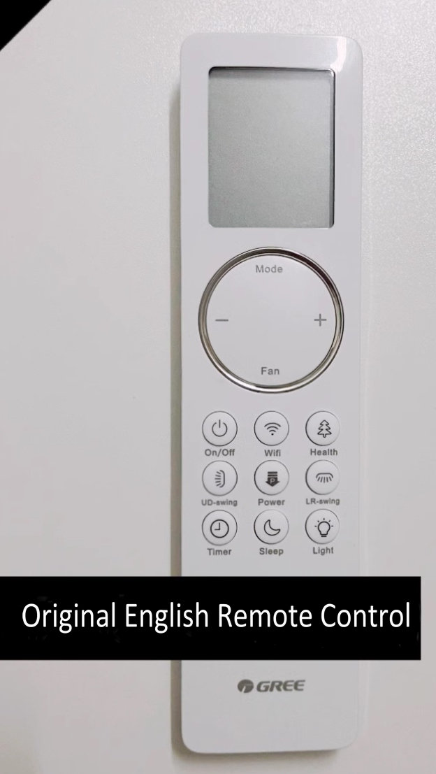 Gree's gloednieuwe originele afstandsbediening met verschillende Engelse versies, compatibel met zowel split als kastmachines: Light Grey