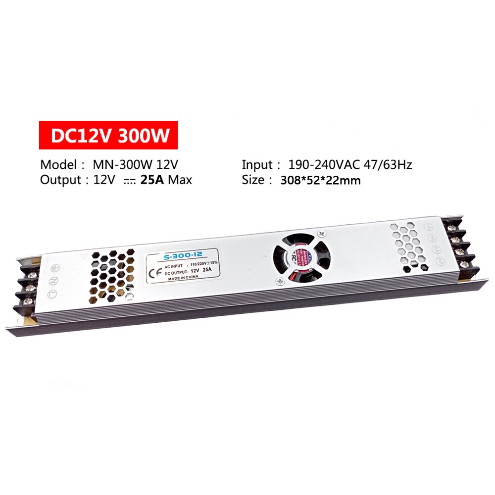 Ultra fino led fonte de alimentação dc 12v 24v 60w 100 150 200 300 transformadores ac 220v 12v 24v fonte de alimentação led driver led tira